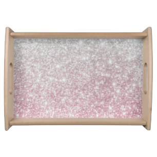 Silver Stone Gary Gold Marble Purple Glitter Serving Tray