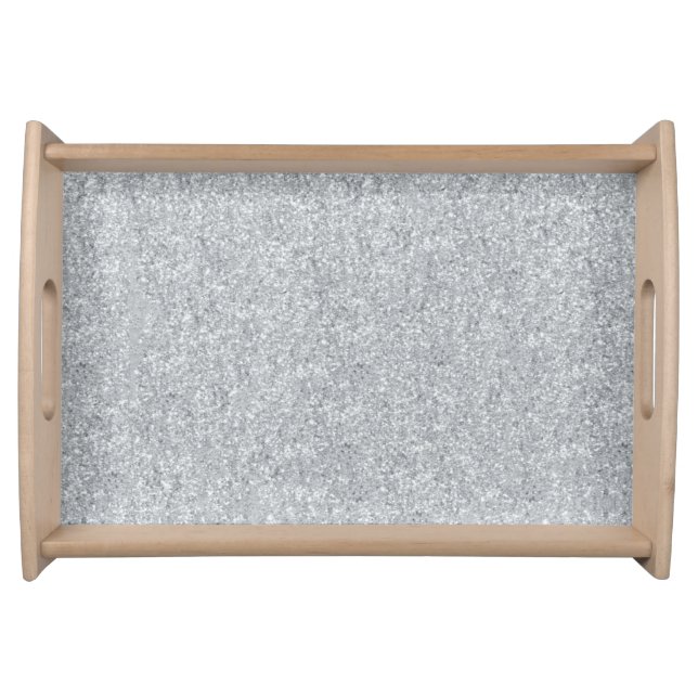 Silver Stone Gary Gold Marble Purple Glitter Serving Tray (Front)