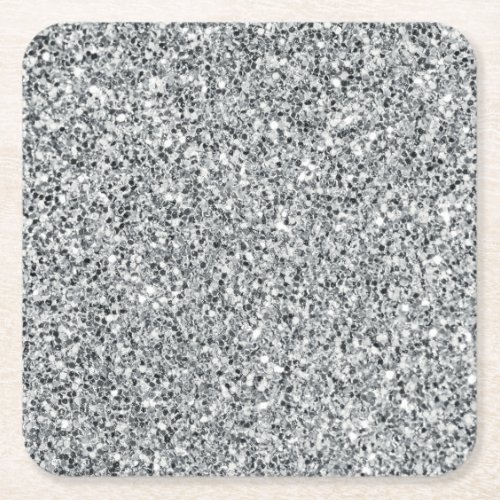 Silver Stone Gary Gold Marble Purple Glitter Square Paper Coaster