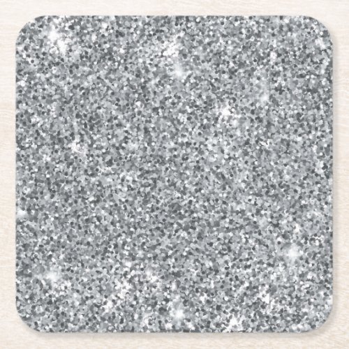 Silver Stone Gary Gold Marble Purple Glitter Square Paper Coaster