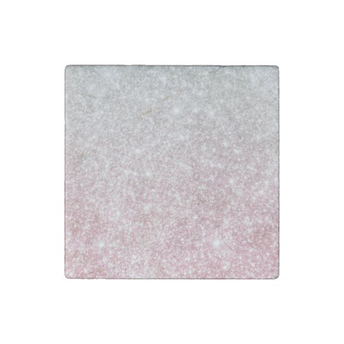 Silver Stone Gary Gold Marble Purple Glitter Stone Magnet