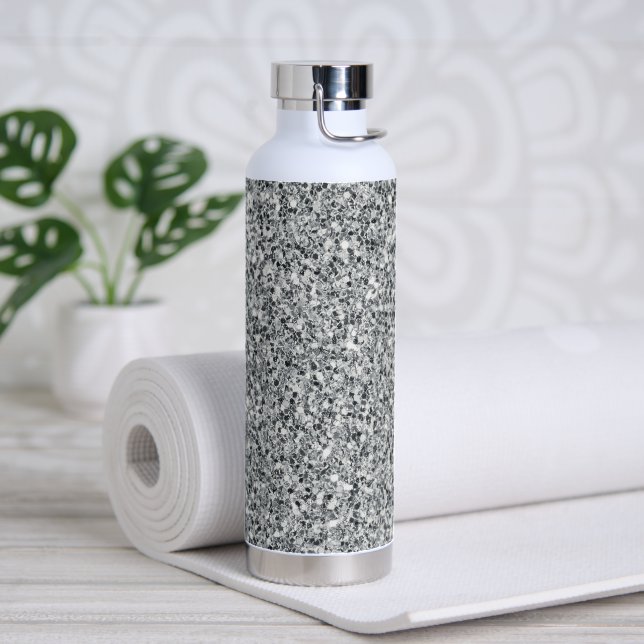 Silver Stone Gary Gold Marble Purple Glitter Water Bottle (Yoga)
