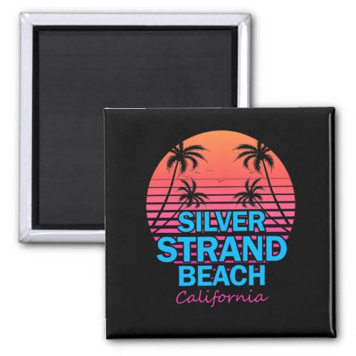 Silver Strand State Beach California Retro Magnet