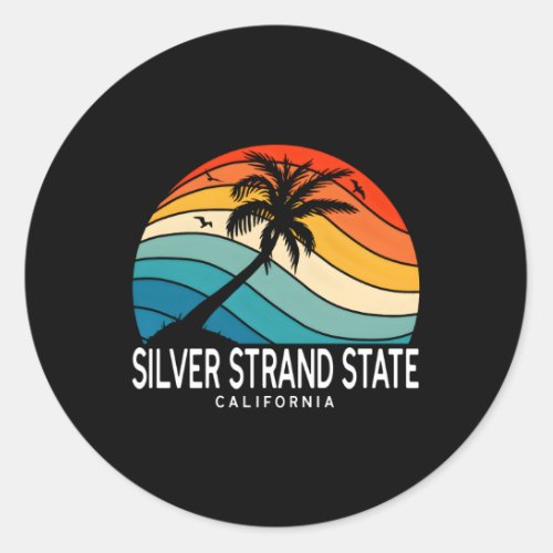 Silver Strand State Beach California Tropical Beac Classic Round Sticker