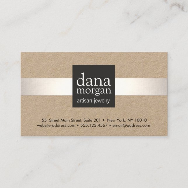 Silver Stripe Jewelry Designer Business Card (Front)
