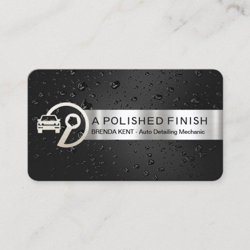 Silver Stripe On Crystal Waters Detailer Business Card