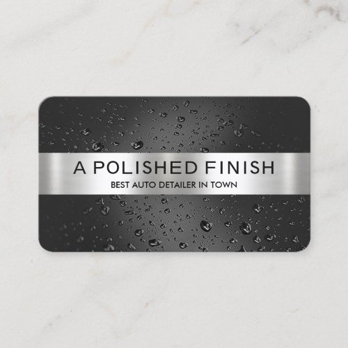 Silver Stripe On Water Drops Auto Car Business Card