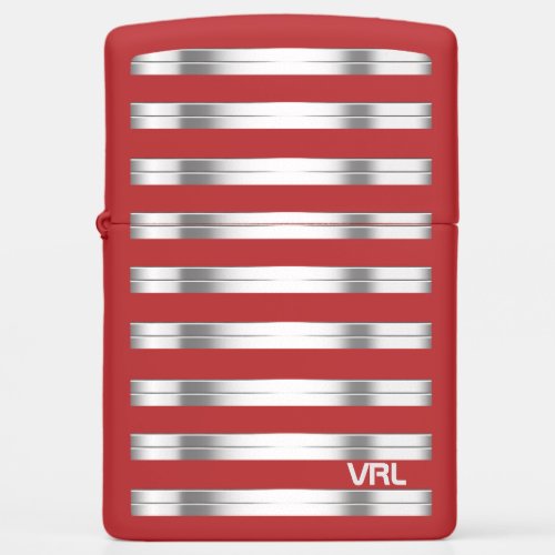 Silver Striped Zippo Lighter