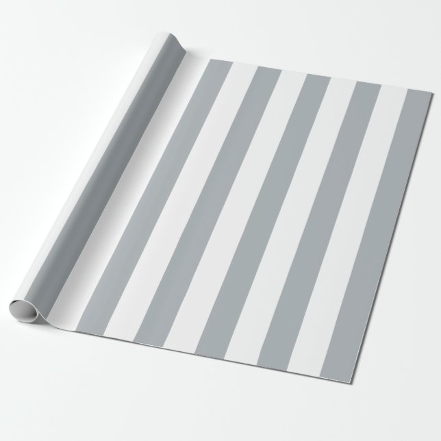 Silver Stripes (Add 2nd Color) Wrapping Paper (Unrolled)