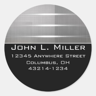 Silver Stripes Contemporary Return Address Labels