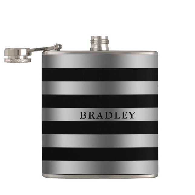 Silver Stripes  Flask (Opened)