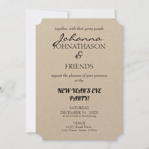 Silver Stripes Funny Custom New Years Eve Invitation