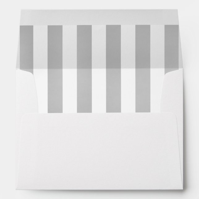 Silver Stripes Modern Wedding Envelope (Back (Bottom))
