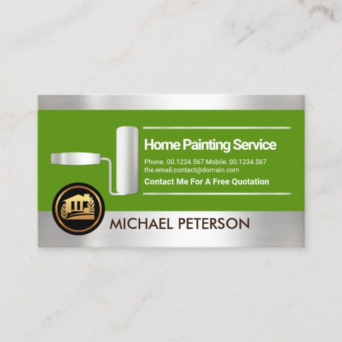 Silver Stripes Roller Paint Brush Home Painter Business Card