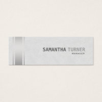 Silver Stripes White Leather Professional Custom Mini Business Card
