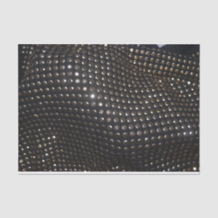 Silver studded black fabric metallic tissue paper