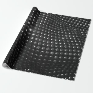 Silver studded black leather fabric wrapping paper
