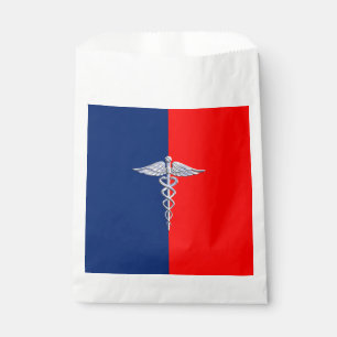Silver Style Caduceus Medical Symbol League Favor Bag