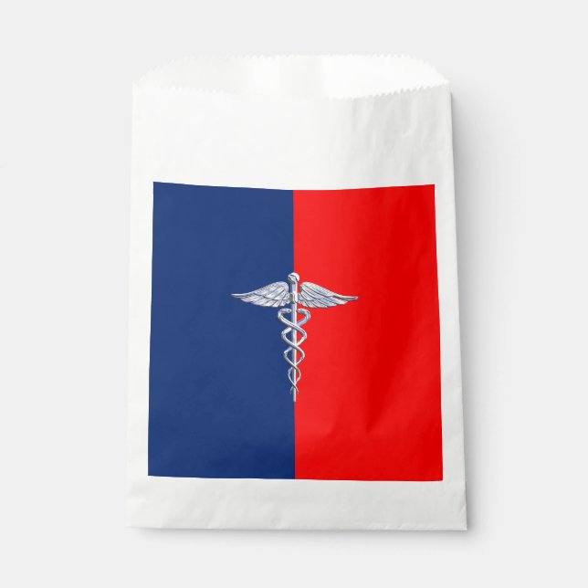 Silver Style Caduceus Medical Symbol League Favor Bag (Front)