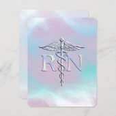Silver Style RN Caduceus Medical Mother Pearl (Front/Back)