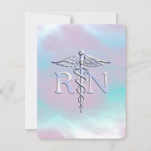 Silver Style RN Caduceus Medical Mother Pearl (Front)