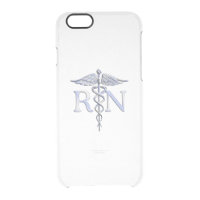 Silver Style RN Caduceus Medical Mother Pearl