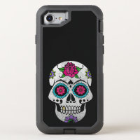 Silver Sugar Skull iPhone X Otterbox Case