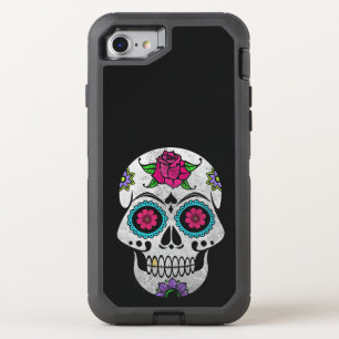 Silver Sugar Skull iPhone X Otterbox Case