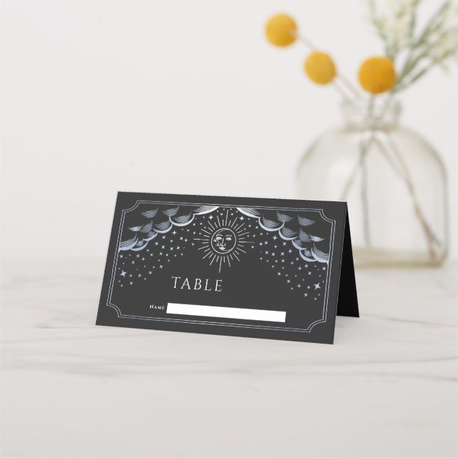 Silver Sun and Moon Tarot Card Wedding (Front)