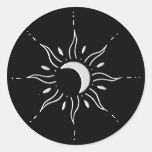 Silver Sun Classic Round Sticker