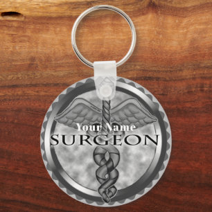 Silver surgeon keychain
