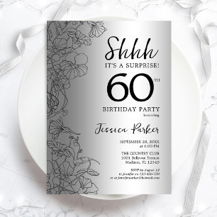 Silver Surprise 60th Birthday Invitation