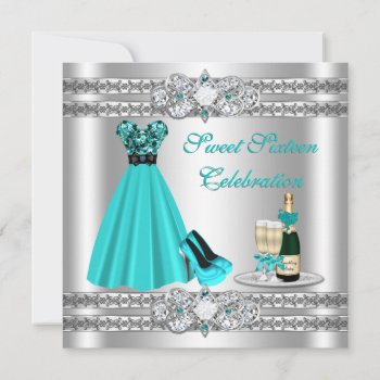 Silver Sweet Sixteen Gown Invite by TreasureTheMoments at Zazzle