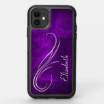 Silver Swirl On Royal Purple Otterbox Symmetry Iphone 11 Case at Zazzle