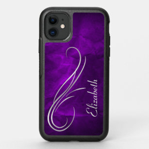 Silver Swirl on Royal Purple OtterBox Symmetry iPhone 11 Case