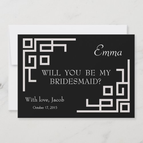 Silver Swirl Will You Be My Bridesmaid Invitation