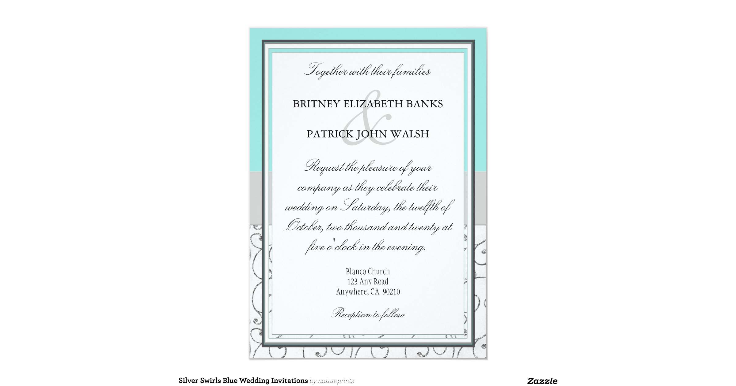 Tiffany Blue And Silver Invitations 9