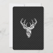 Silver Symbolic Deer on Carbon Fiber Style Print (Front)