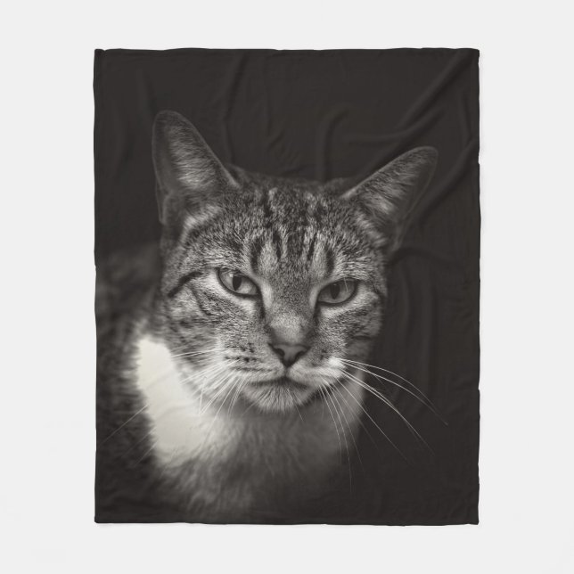 SILVER TABBY CAT FLEECE BLANKET (Front)