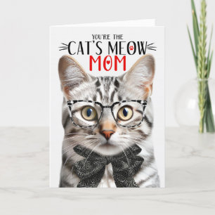 Silver Tabby Cat for Mom on Mother's Day Holiday Card
