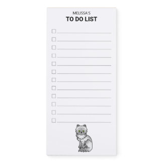 Silver Tabby Chinchilla Persian Cat To Do List Magnetic Notepad