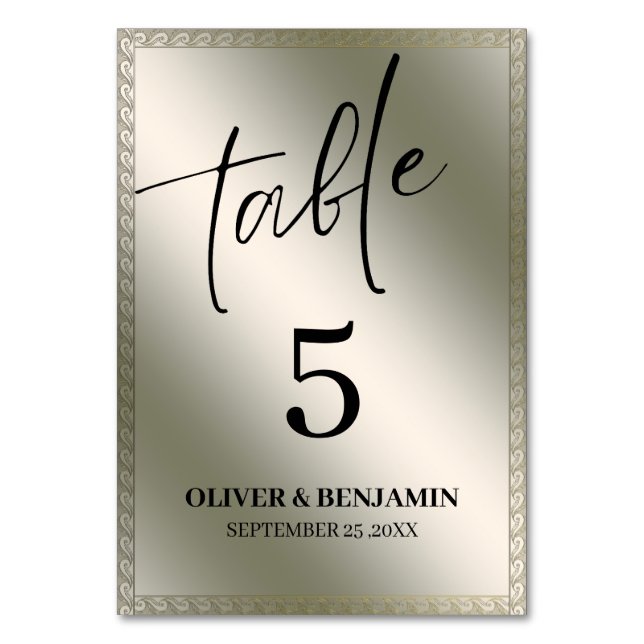 Silver Table Number (Front)