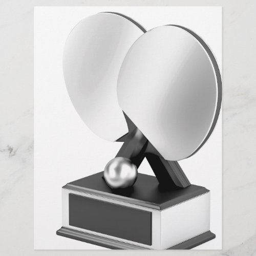 Silver table tennis trophy