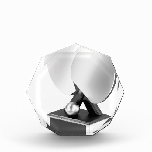 Silver table tennis trophy acrylic award
