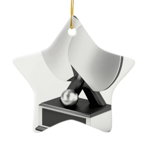 Silver table tennis trophy ceramic ornament