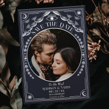 Silver Tarot Gothic Wedding Photo Save the Date