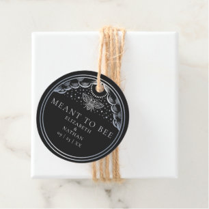 Silver Tarot Witchy Meant to Bee Honey Wedding Favor Tags