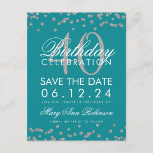 40th Birthday Save the Date Cards | Zazzle