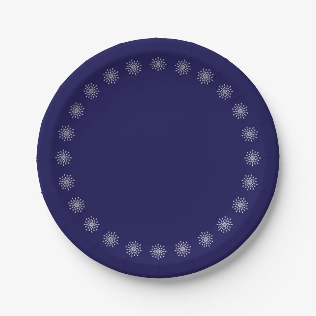 Silver teardrops paper plates (Front)