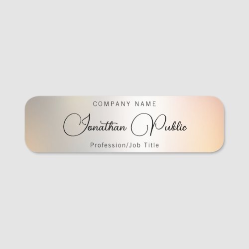Silver Template Elegant Script Name Handwritten Name Tag